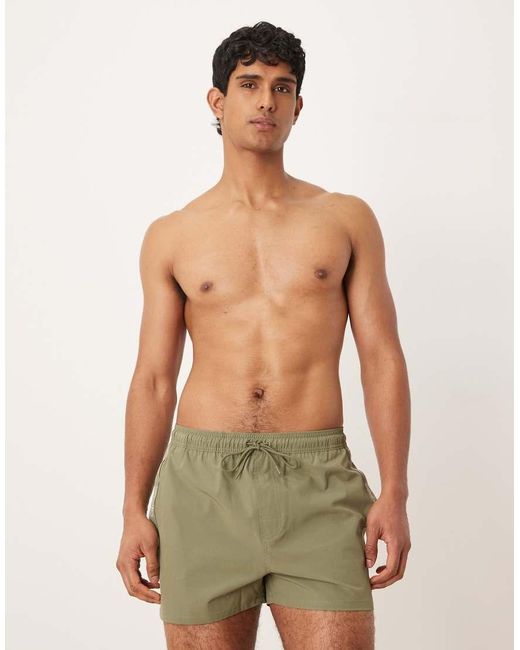Calvin Klein Green Side Script Logo Drawstring Swim Shorts for men