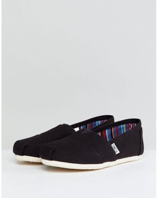 toms black canvas shoes