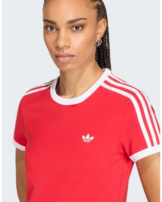 Adidas Originals Red 3 Stripes Dress (Slim)