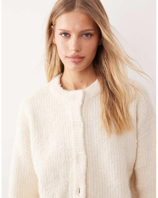 Aria Cove Gray Boucle Knit Button Through Cardigan