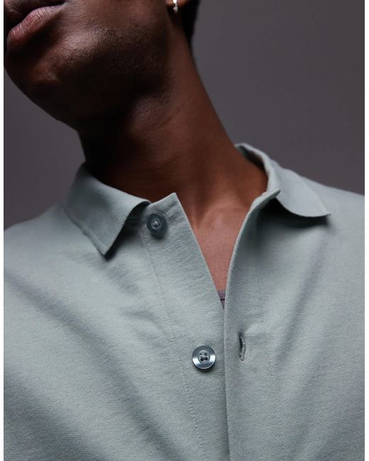 Topman – jersey-hemd in Gray für Herren