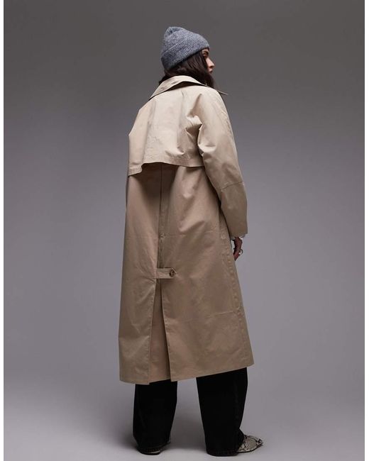 Trench Color Pietra Anni '90 di TOPSHOP in Gray
