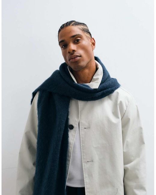 Sciarpa Intrecciata Spazzolata di ASOS in Blue da Uomo