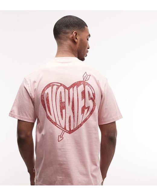Dickies Pink Amberley Backprint T-Shirt for men