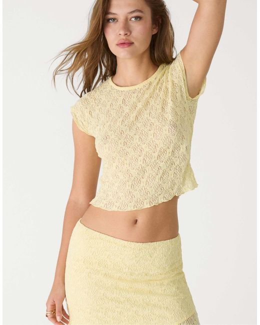 Stradivarius Natural – oberteil aus spitze