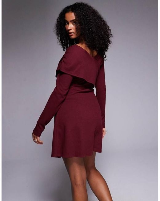 ASOS Red Supersoft Wrap Front Mini Dress