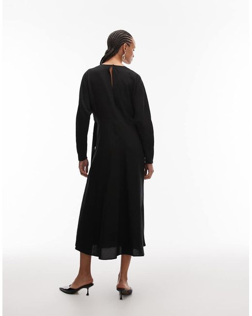 ARKET White Peplum Maxi Dress With Wide Sleeves