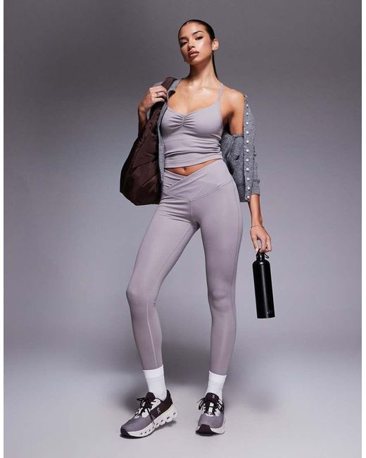4505 Gray Ruched Front Yoga Cami