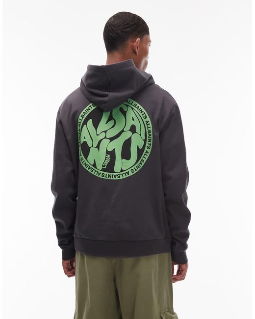 AllSaints Blue Distortion Hoodie for men
