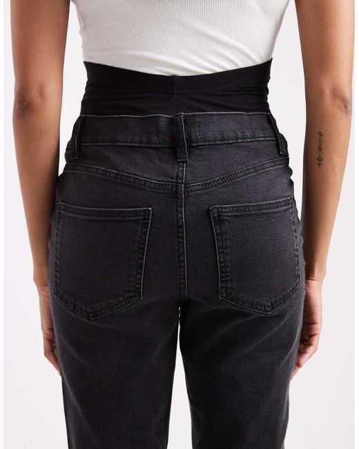 ASOS White Asos Design Maternity Slim Fit Comfort Mom Jeans