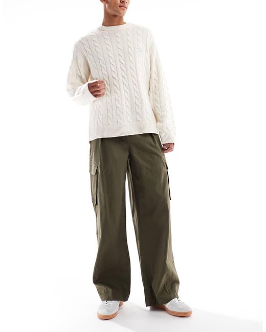 ASOS Natural Loose Pull On Cargo Pants for men