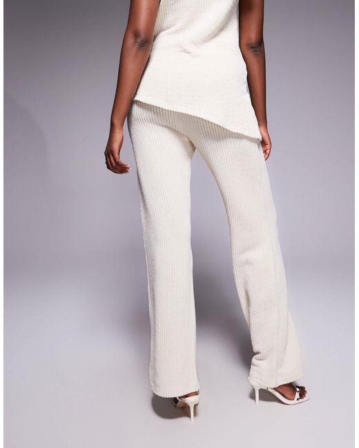 River Island Purple Textured Wide Leg Pants