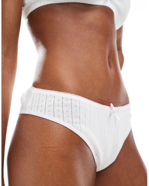 The Frolic White Exclusive Pointelle Low Rise Brief Co-Ord