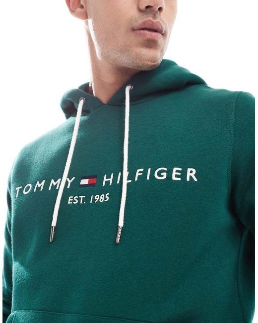 Tommy Hilfiger Green Logo Hoodie for men