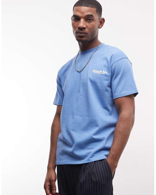 Alma de Ace Blue Sporting Goods Back Print Logo T-Shirt for men