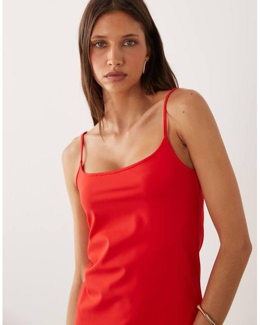 Mango Red Polyamide Strappy Cami Top