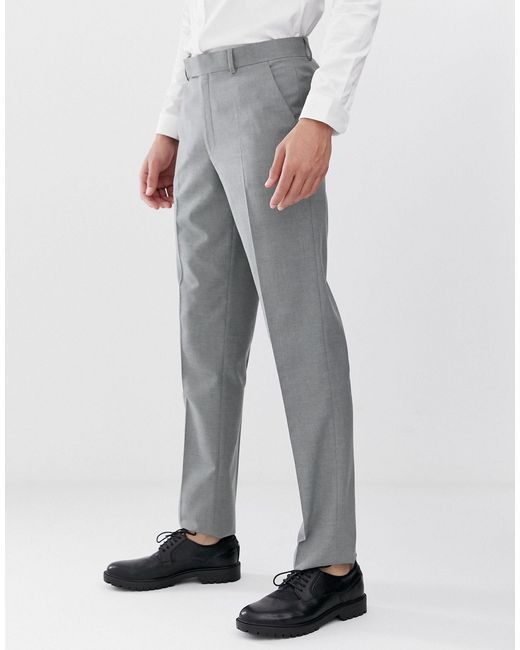 Tall Slim Smart Trousers in Grey 