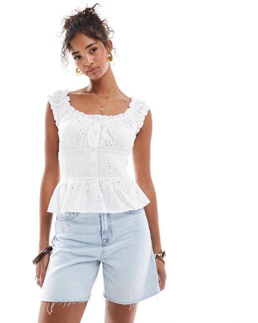 Stradivarius White – dad-jeans-shorts