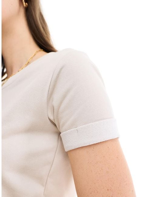 Robe t-shirt courte - taupe Jdy en coloris White