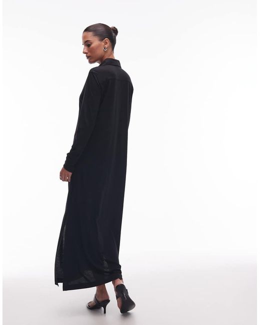 ARKET Blue Maxi Jersey Shirt Dress