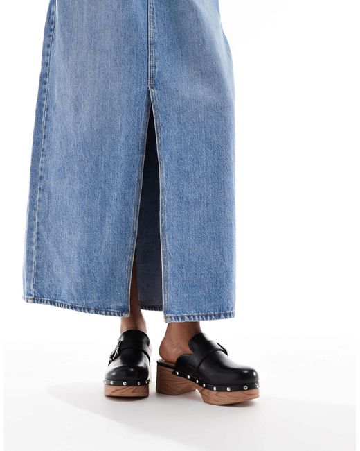 SEQWL Blue Clog Mules With Buckle