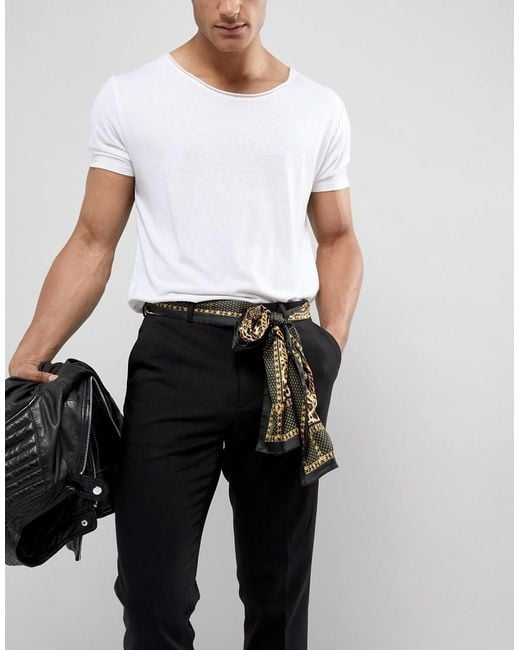 ASOS Black Vintage Inspired Scarf Belt for men