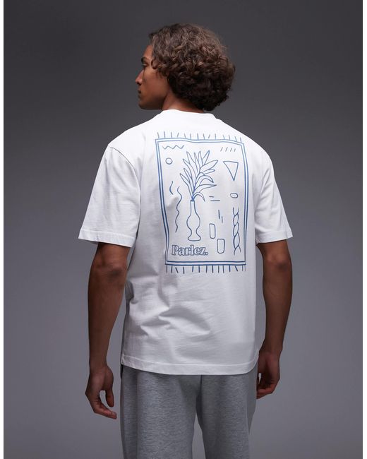 Parlez White Almitas Motif Back T-shirt for men