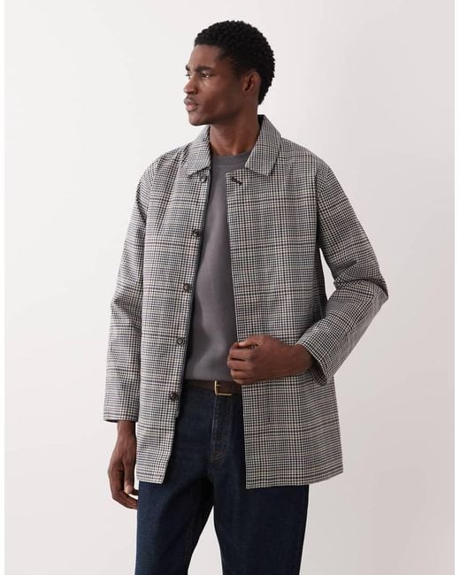 Barbour Gray Rokig Heritage Check Waterproof Mac Jacket for men