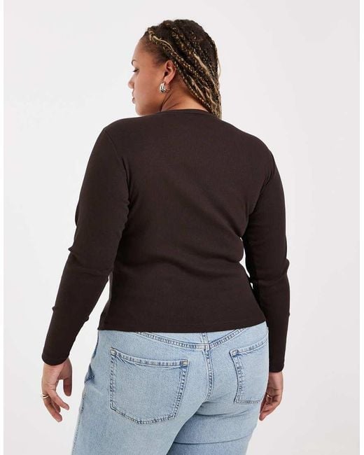 Vero Moda Black Long Sleeve Baby Rib Top