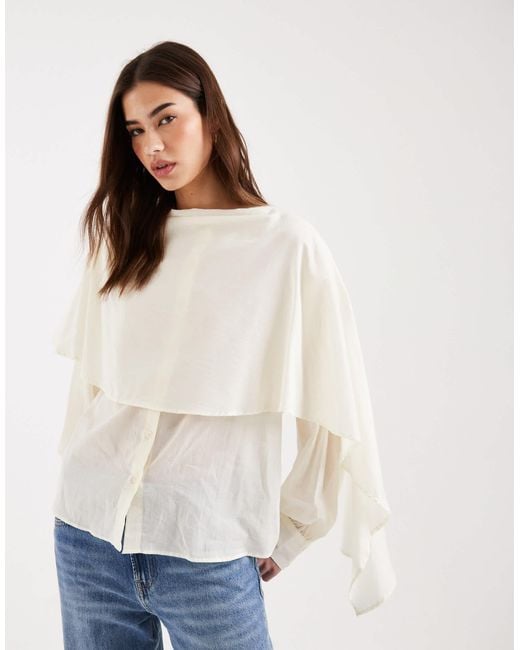 ASOS White Cape Blouse