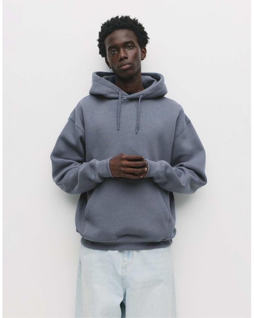 Sweat à capuche basique - -gris Pull&Bear pour homme en coloris Blue