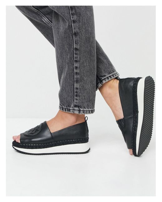 DKNY Wedge Espadrilles in Black | Lyst 