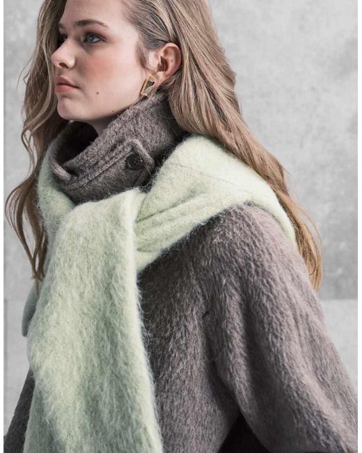 ARKET Gray Wool And Alpaca Oversized Midi Coat