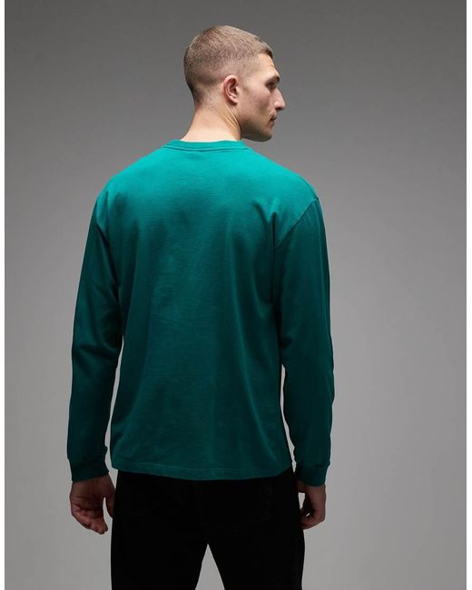 No Problemo Green Long Sleeve Cotton Logo T-Shirt for men