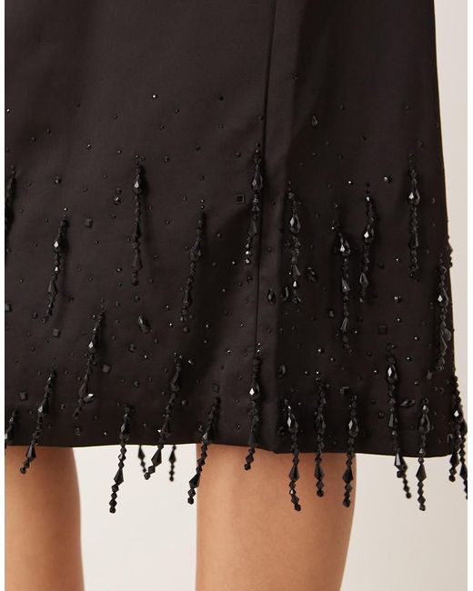 Mango Natural Embellished Knee Length Skirt Co-ord
