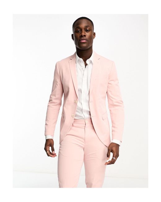 Jack & Jones Pink Premium Slim Fit Suit Jacket for men