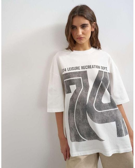 TOPSHOP White 'vintage 74' Graphic Tee