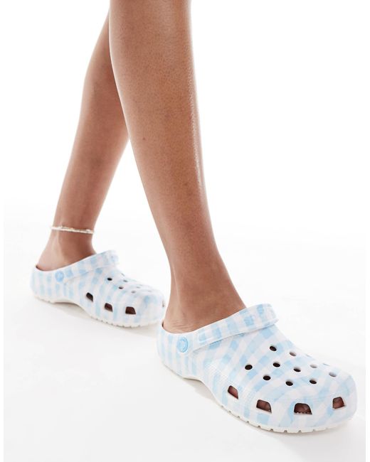 CROCSTM White Classic Gingham Clogs