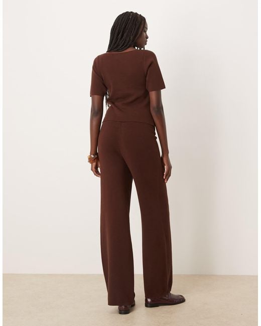 ASOS Brown Knit Structured Pants