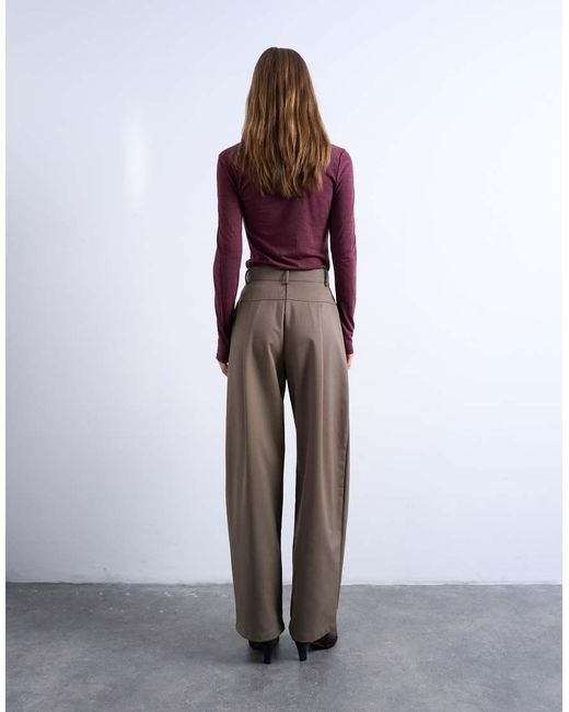 TOPSHOP Purple Dropped Waist Barrel Trouser