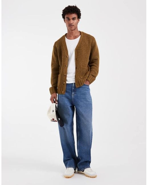 Levi's Brown Mammoth Button Up Knitted Cardigan for men