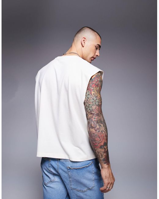 ASOS – kastiges oversize-tanktop in Blue für Herren