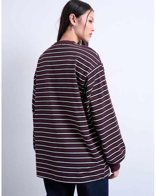 TOPSHOP Red – langärmliges, lässiges skater-t-shirt