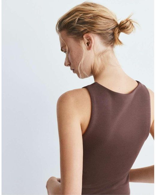 Pull&Bear Brown Tank Top With Modal