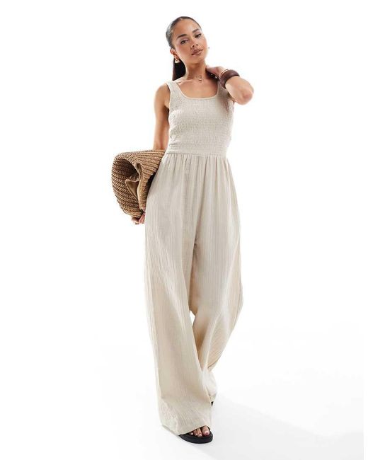 Brave Soul White Scoop Neck Jumpsuit