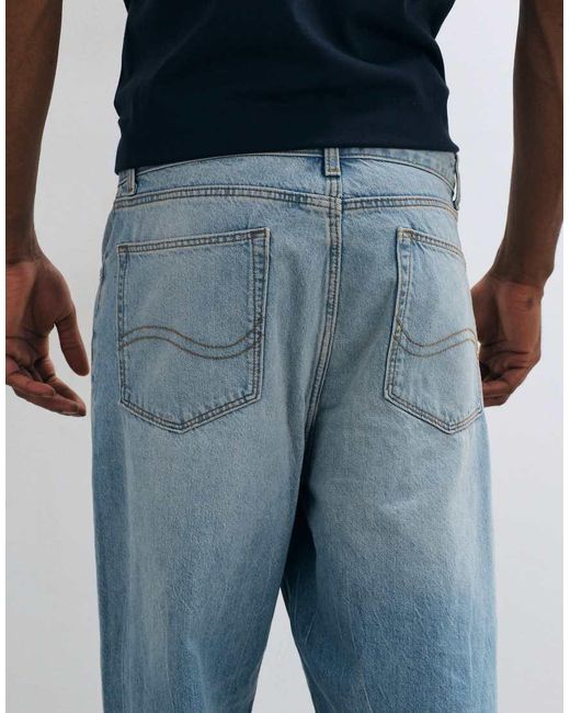ASOS Blue Relaxed Tapered Jeans for men