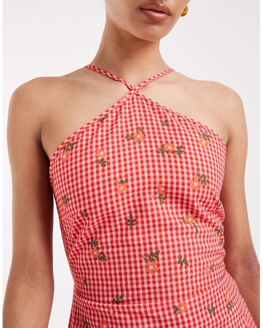 Vero Moda Pink Halter Maxi Dress