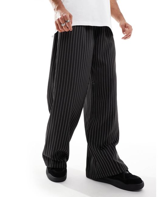 Collusion White Tailored Stripe jogger for men