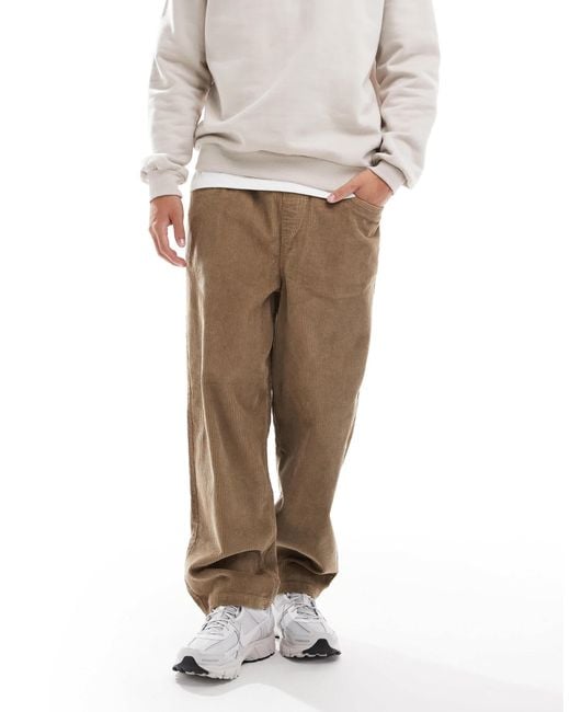 ASOS Natural Oversized Tapered Pull-on Pants for men