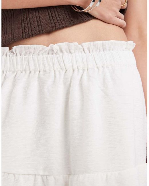 Pieces Brown Tiered Mini Skirt